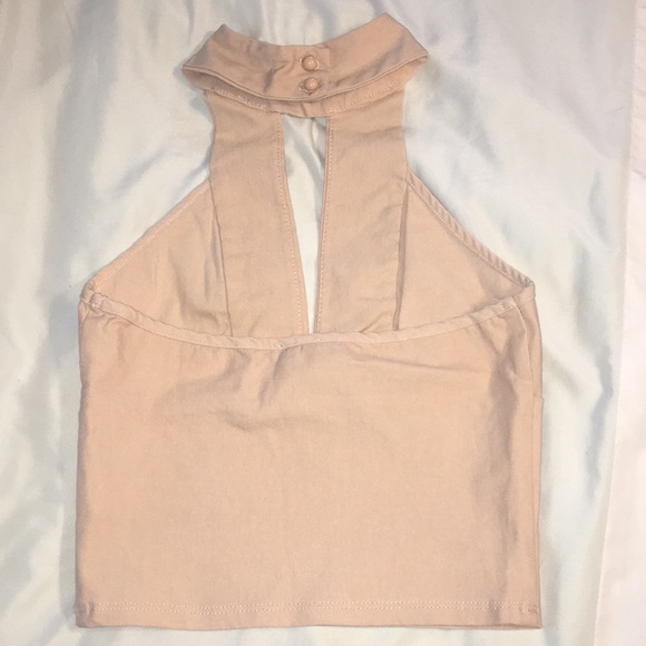 Cream crop halter top - Picture 2 of 4